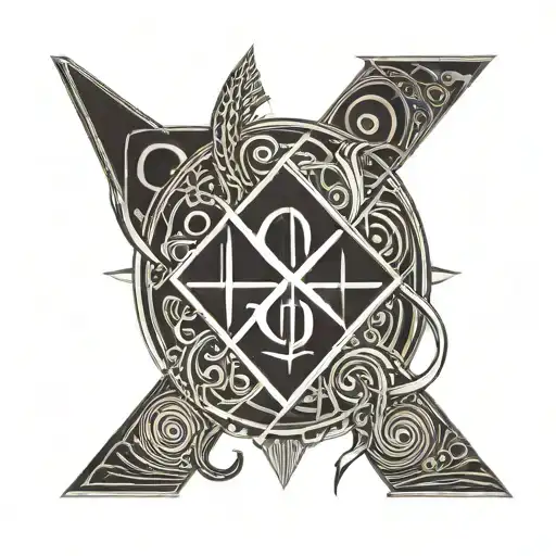 Waves Chi Rho Symbol Combined Together