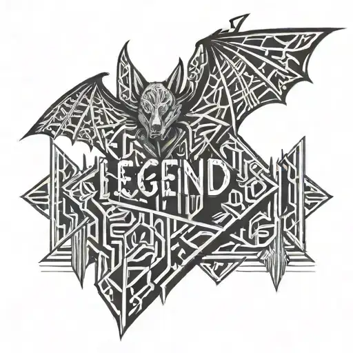I Am Legend Text With Bat Symbol Incorporated