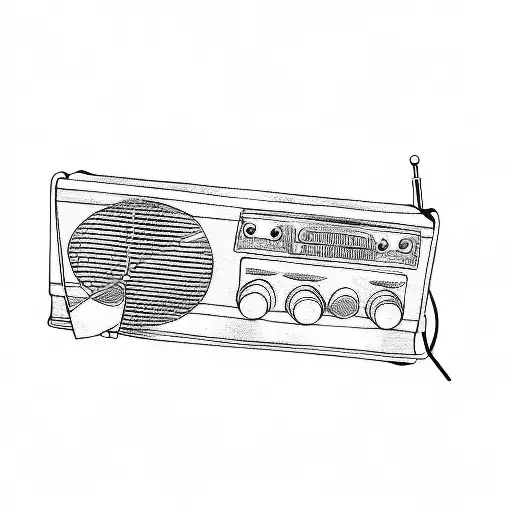 Fine Line Vintage Radio Tattoo