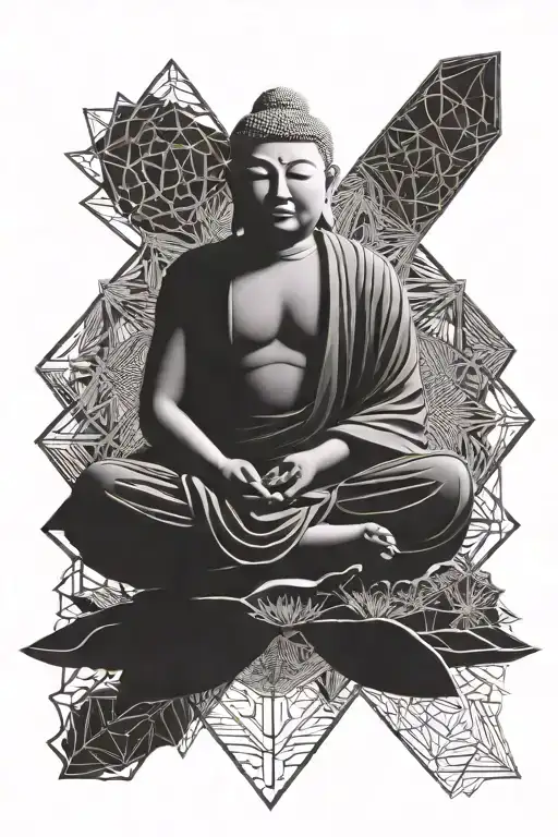 Budha Sitting In A Lotus