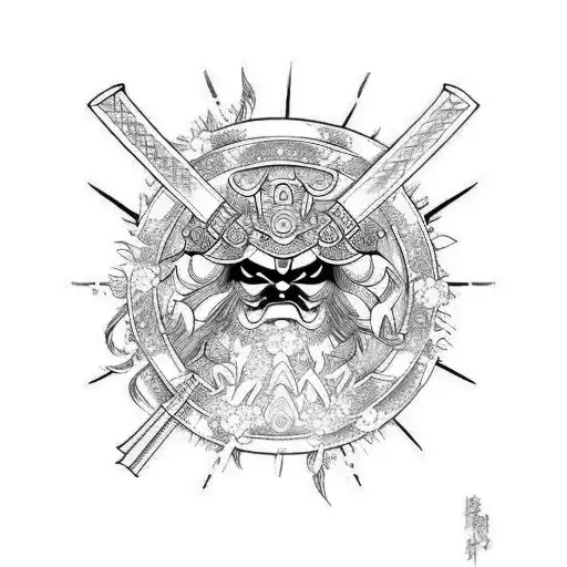 Samurai Con Espada Flameante