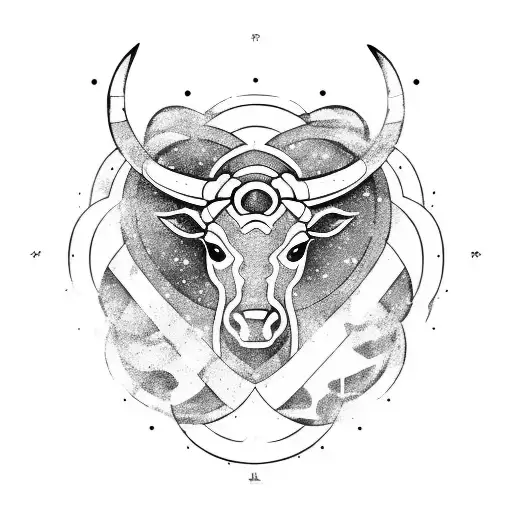 Taurus Sign With Zodiac Arrow