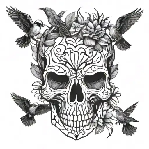Skull And Birds
