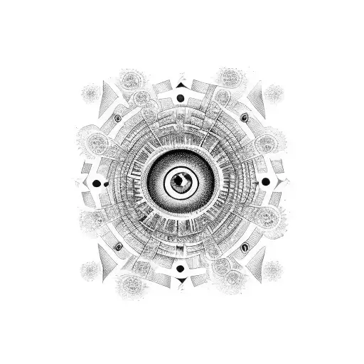 Fractal Eyeball 8 Sides Crystal