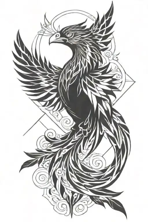 Pheonix With Sun Rays