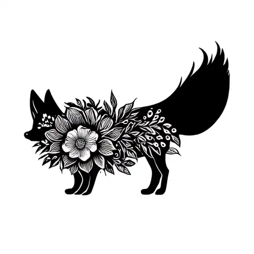 Fox Turning Into Flowers