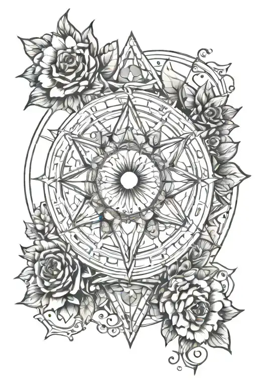 Make A Sketch Of A Tattoo In Line Work And Dot Work Style On The Theme Of Astrology And Renaissance