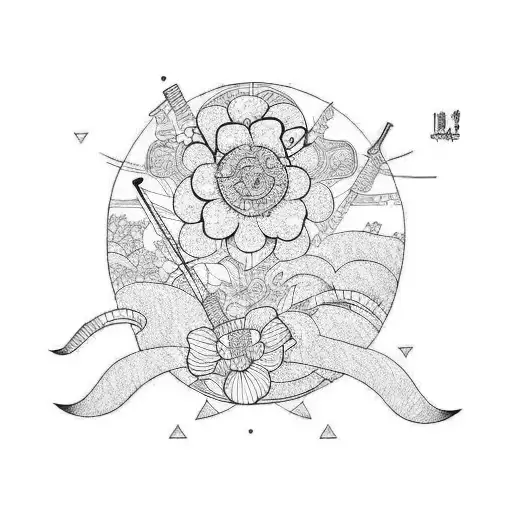 Samurai And Cherry Blossom Inspired Sleeve