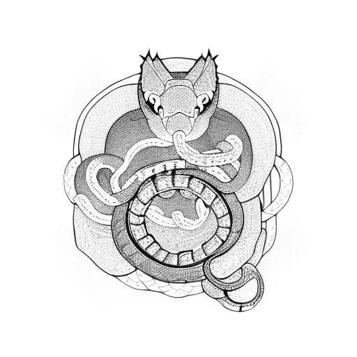 Ouroboros Snake Made Out Of Chains