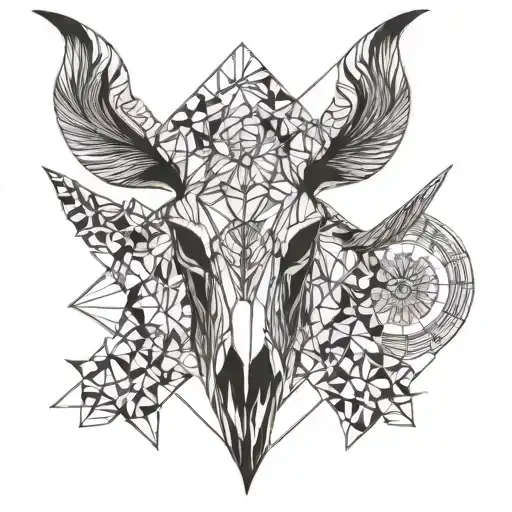 Kudu Skull Geometric Design Incorporating