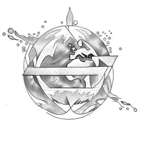 Water And Earth Elements Intertwined