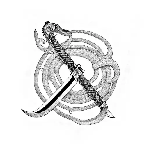 Sword With A Snake Entwined Around The Blade