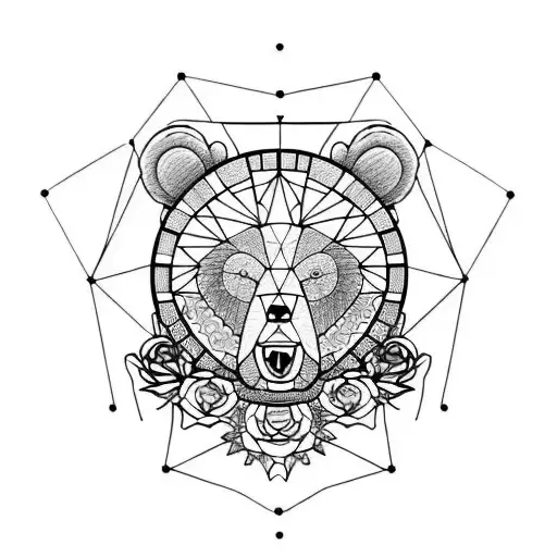 Celestial Bear Surrounded By Roses