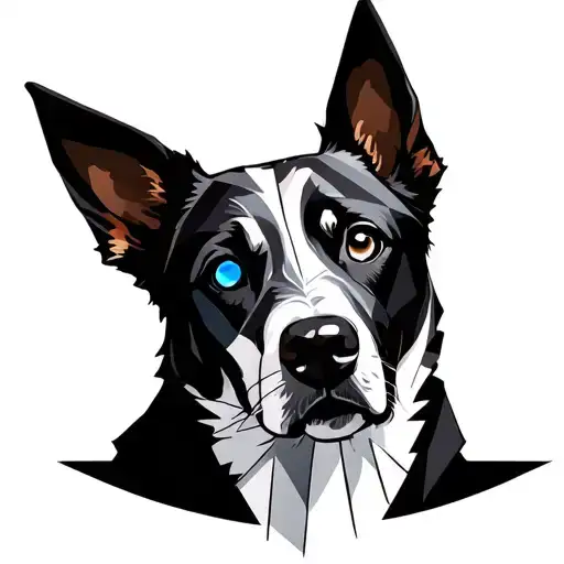 White Dog With One Blue Eye