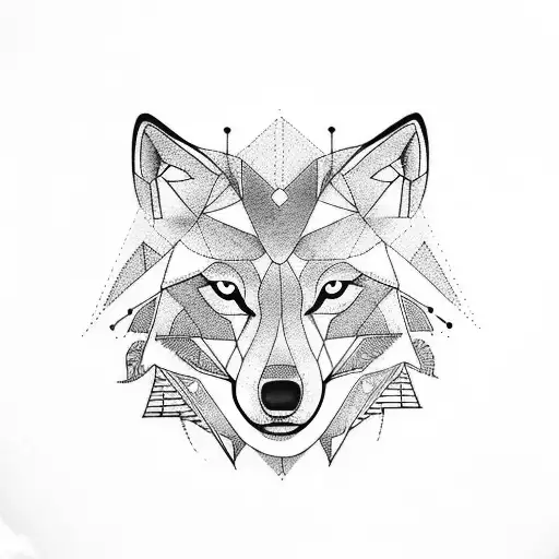A Geometric Wolf Design Representing The Importance Of Family