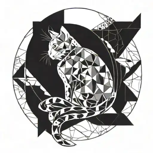 Cat And Moon Crescent