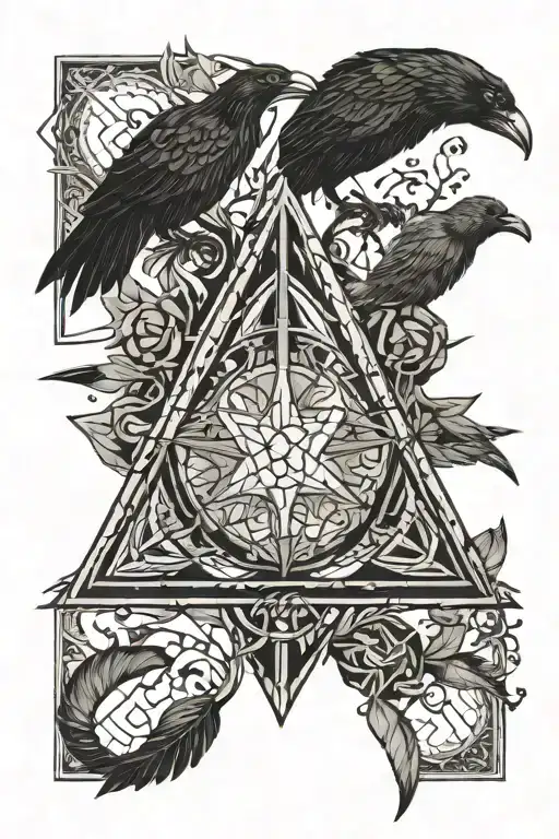 Deathly Hallows Black Crows Flying