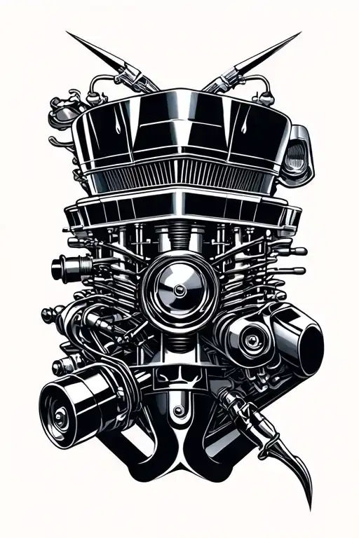 Vintage Muscle Car Engine