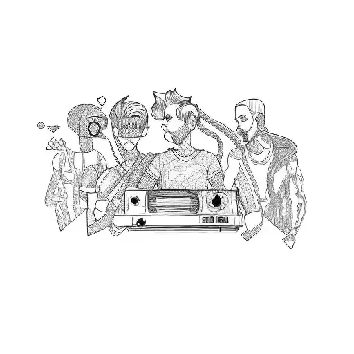 A Group Of People Listening To A Record