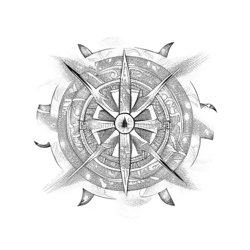 Ocean Waves With A Cross In The Middle