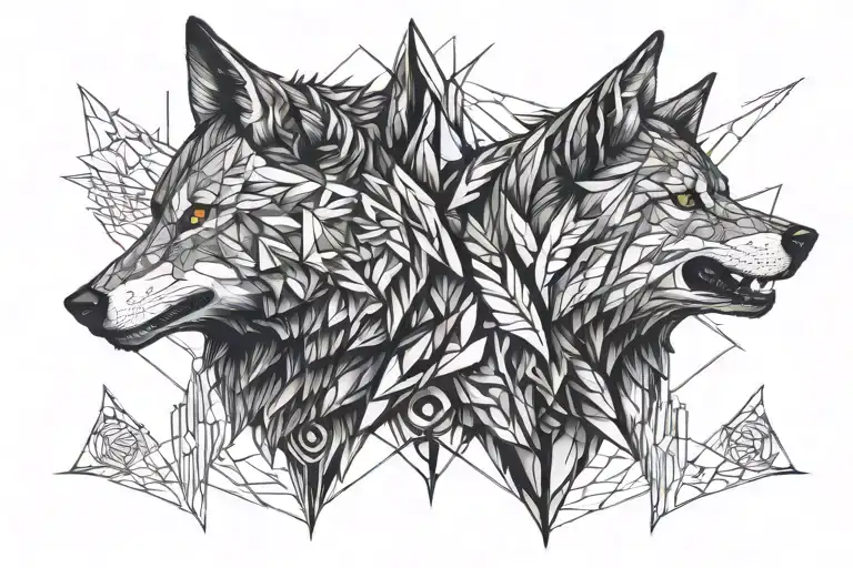 Two Wolf's Head