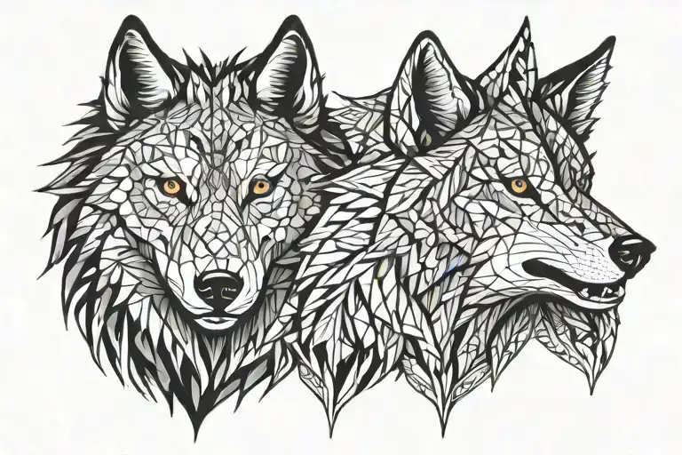 Two Wolf's Head