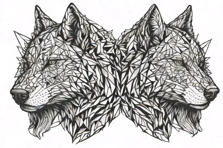 Two Wolf's Head