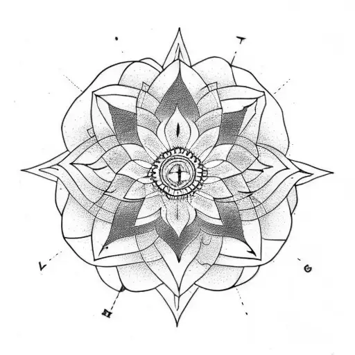 Lotus Within A Compass