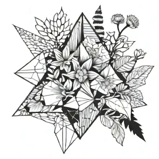 Wildflower Growing Out Of Jagged Rock