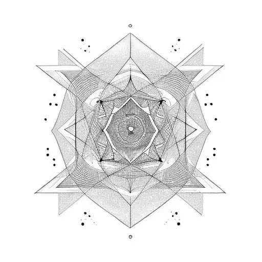 Shoulder Tattoo Incorporating Music And Geometric Lines Tattoo