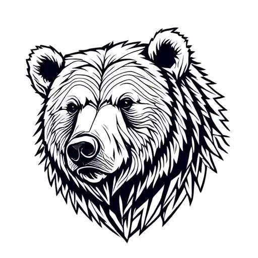 Grizzly Bear Head Tattoo