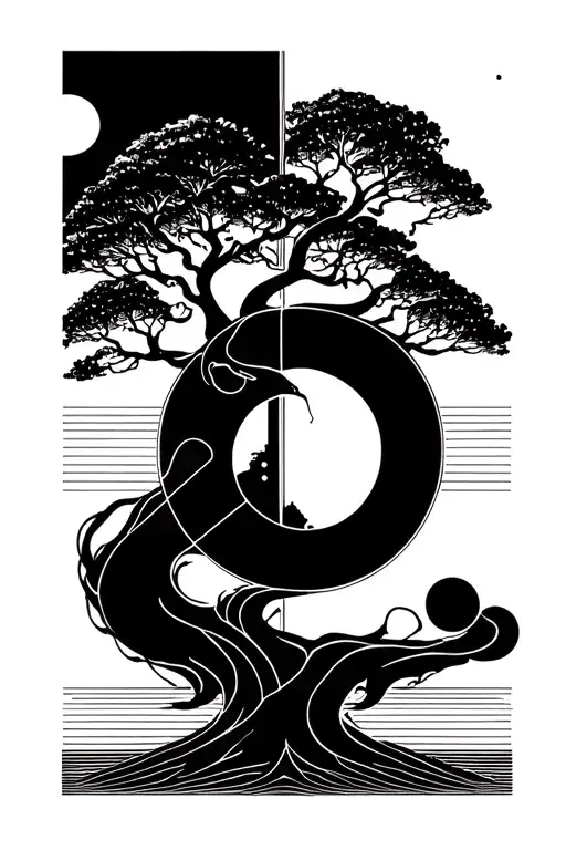 Alchemy Earth Symbol With Tree