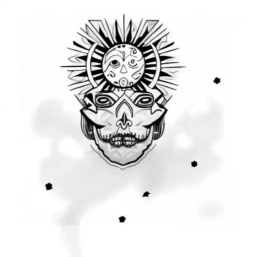 Sky Universe Skull Sun Moon