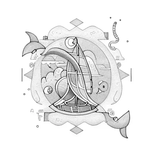 Scientist Exploring The Depths Of The Ocean With A Viking Ship