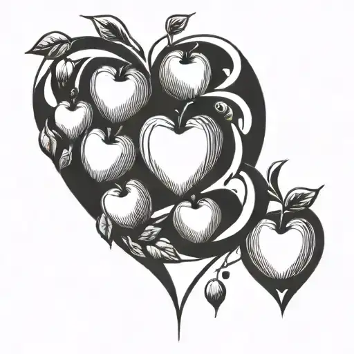 Heart Surrounded By Apples