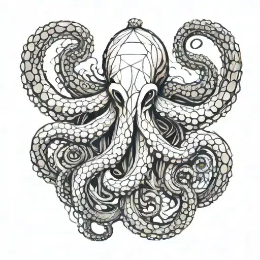 Octopus Wrapped Around Anchor Intertwined