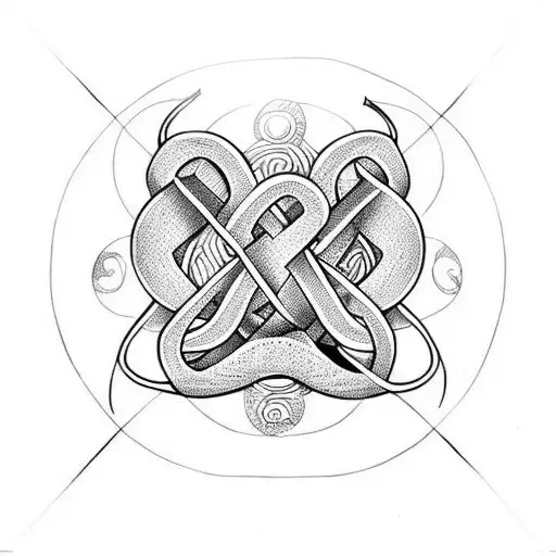 Snake Into A Circle With Triskele Tail