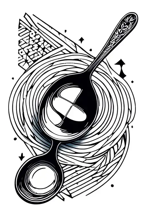 Geometric Spoon With Dopamine Symbol