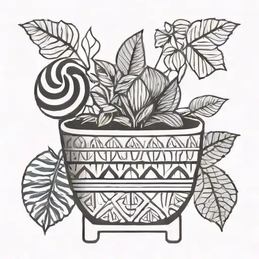 Small Plant In Wide Rounded Pot