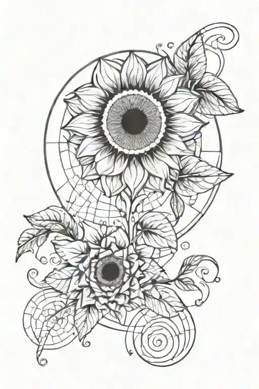 Fibonacci Pathern Flowers With Moon Phases