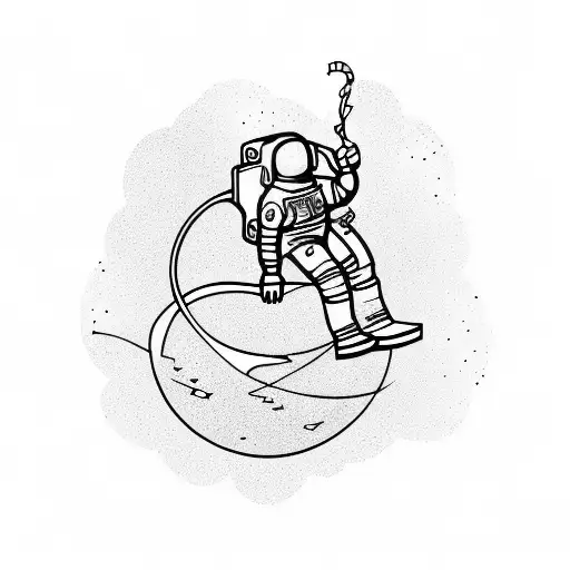 An Astronaut Floating Alone With A Broken Tether