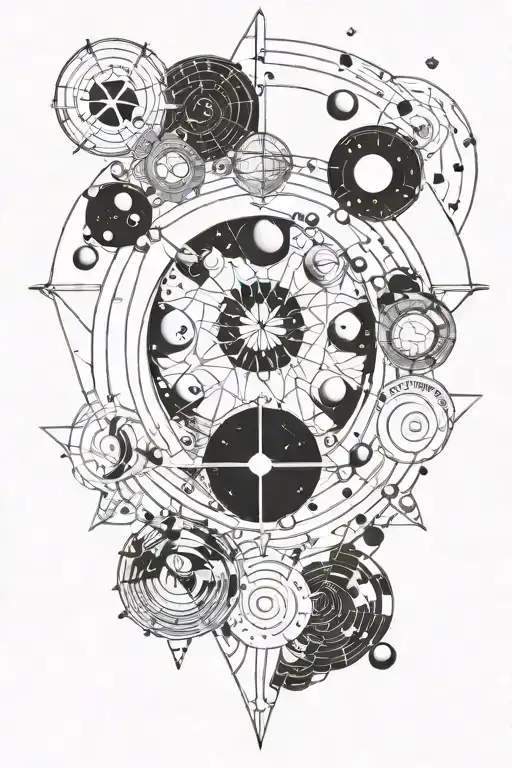 Solar System Zodiac Star Signs Tattoo Design