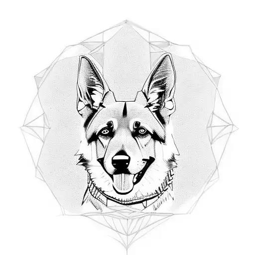 German Shephard With Yellow Eyes