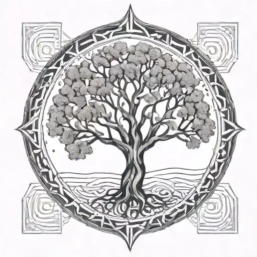 Tree Of Life Black And Grey