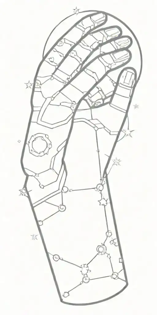 A Robotic Arm Reaching Out To Touch A Glowing Star In Space