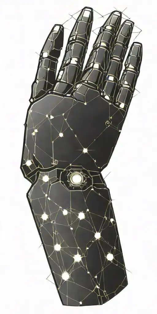 A Robotic Arm Reaching Out To Touch A Glowing Star In Space