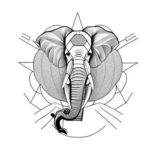A Minimalist Tattoo Of An Elephant