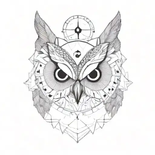 Owl Skulls Compass Detailed