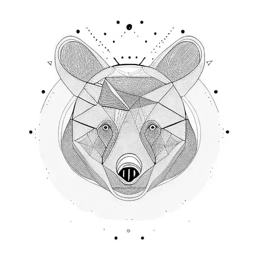 Simetric Bear Lines Tattoo Design Idea