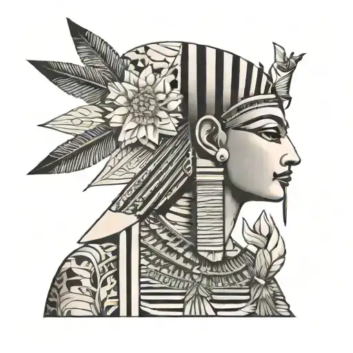 Egyptian With Flowers